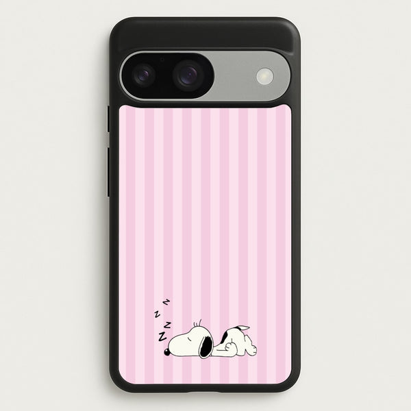 Pastel Stripes Cartoon Beagle  - Snoopy Phone Case for Google Pixel 9 / 9 Pro