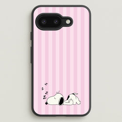 Pastel Stripes Cartoon Beagle  - Snoopy Phone Case for Google Pixel 9a