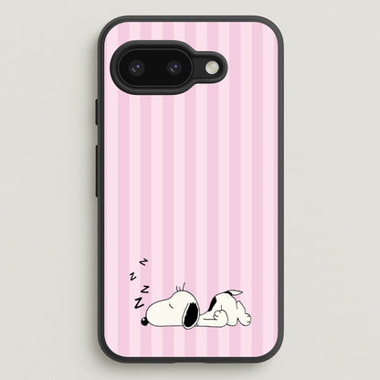 Pastel Stripes Cartoon Beagle  - Snoopy Phone Case for Google Pixel 9a