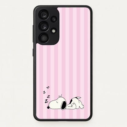 Pastel Stripes Cartoon Beagle  - Snoopy Phone Case for Galaxy A53