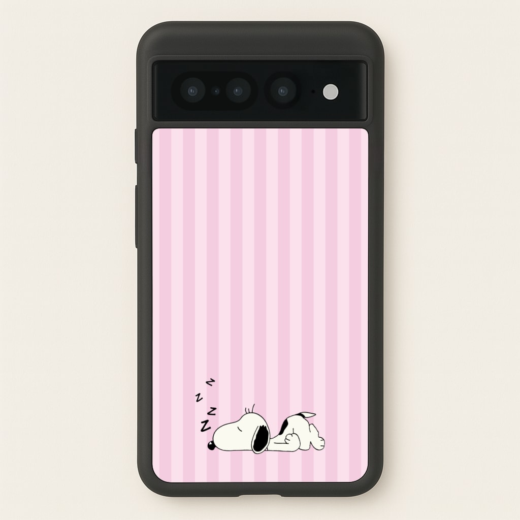 Pastel Stripes Cartoon Beagle  - Snoopy Phone Case for Google Pixel 7 Pro