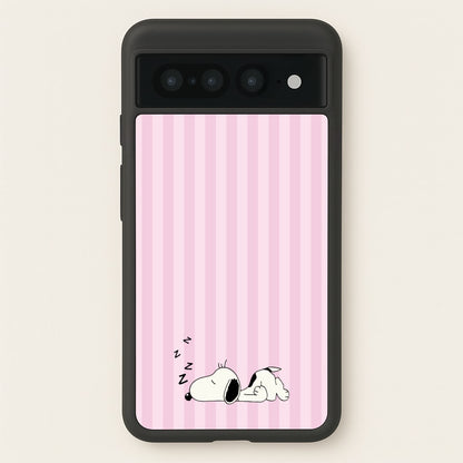 Pastel Stripes Cartoon Beagle  - Snoopy Phone Case for Google Pixel 7 Pro