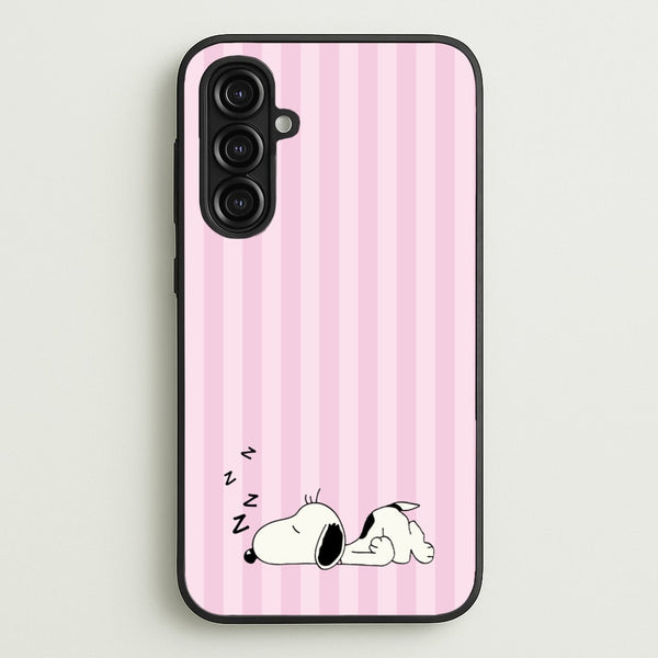 Pastel Stripes Cartoon Beagle  - Snoopy Phone Case for Galaxy A16