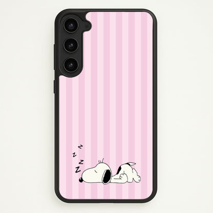 Pastel Stripes Cartoon Beagle  - Snoopy Phone Case for Galaxy S23