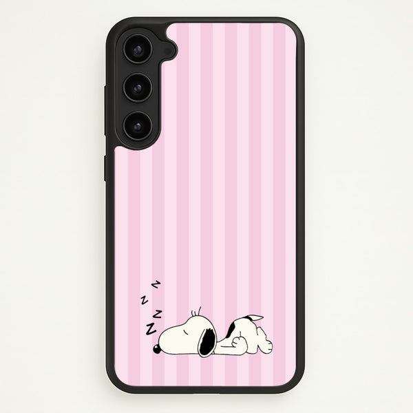 Pastel Stripes Cartoon Beagle  - Snoopy Phone Case for Galaxy S23
