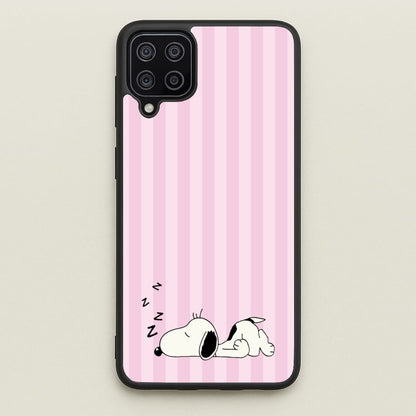 Pastel Stripes Cartoon Beagle  - Snoopy Phone Case for Galaxy A12