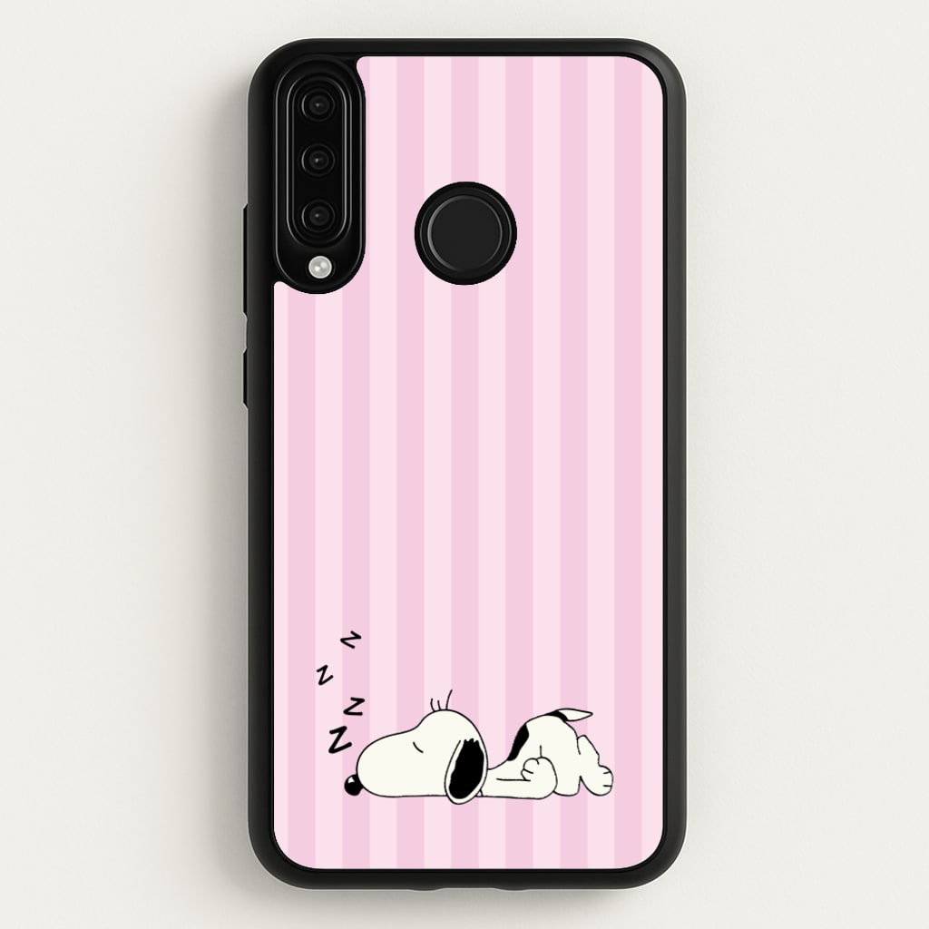 Pastel Stripes Cartoon Beagle  - Snoopy Phone Case for Huawei P30 Lite