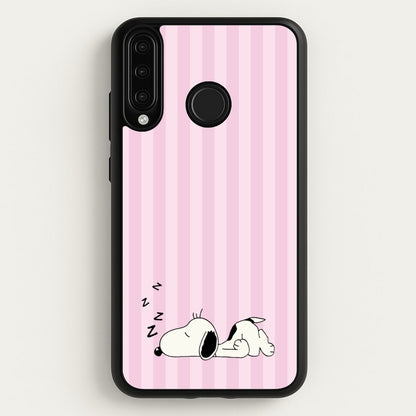 Pastel Stripes Cartoon Beagle  - Snoopy Phone Case for Huawei P30 Lite