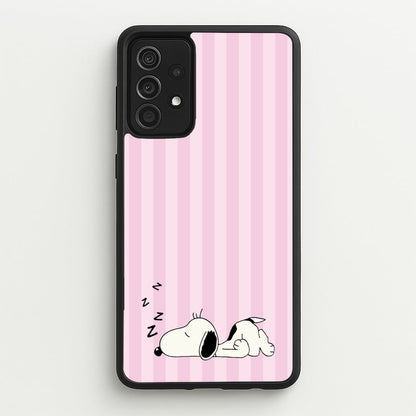 Pastel Stripes Cartoon Beagle  - Snoopy Phone Case for Galaxy A52 / A52s