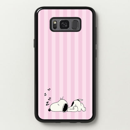 Pastel Stripes Cartoon Beagle  - Snoopy Phone Case for Galaxy S8