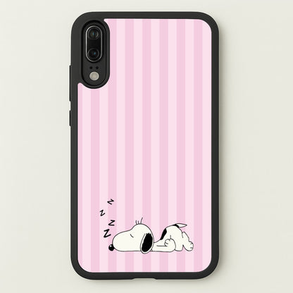 Pastel Stripes Cartoon Beagle  - Snoopy Phone Case for Huawei P20