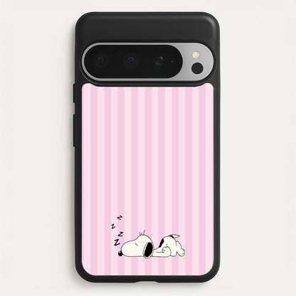 Pastel Stripes Cartoon Beagle  - Snoopy Phone Case for Google Pixel 9 Pro XL