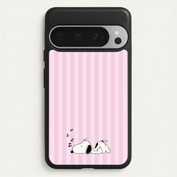 Pastel Stripes Cartoon Beagle  - Snoopy Phone Case for Google Pixel 9 Pro XL