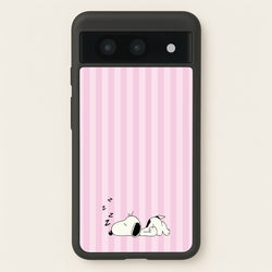 Pastel Stripes Cartoon Beagle  - Snoopy Phone Case for Google Pixel 8a
