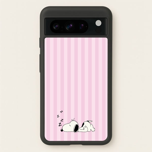 Pastel Stripes Cartoon Beagle  - Snoopy Phone Case for Google Pixel 8 Pro