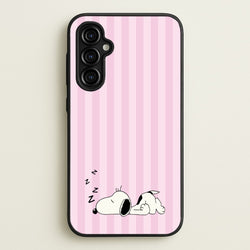 Pastel Stripes Cartoon Beagle  - Snoopy Phone Case for Galaxy A54