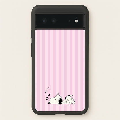 Pastel Stripes Cartoon Beagle  - Snoopy Phone Case for Google Pixel 6