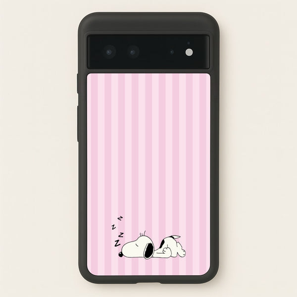 Pastel Stripes Cartoon Beagle  - Snoopy Phone Case for Google Pixel 6