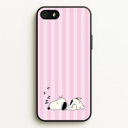Pastel Stripes Cartoon Beagle  - Snoopy Phone Case for iPhone 5 / 5s / SE 2016