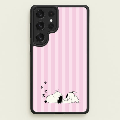 Pastel Stripes Cartoon Beagle  - Snoopy Phone Case for Galaxy S23 Ultra