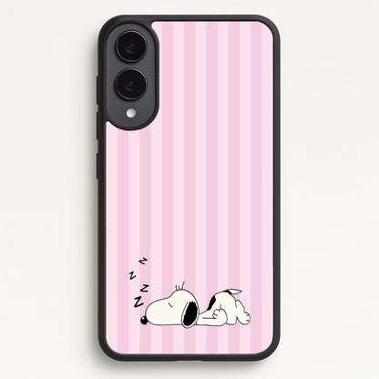 Pastel Stripes Cartoon Beagle  - Snoopy Phone Case for Galaxy S25 Edge