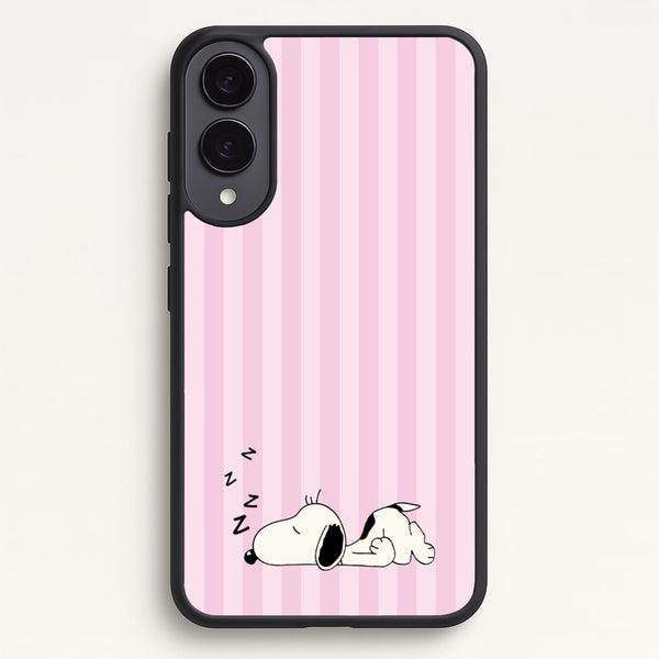 Pastel Stripes Cartoon Beagle  - Snoopy Phone Case for Galaxy S25 Edge