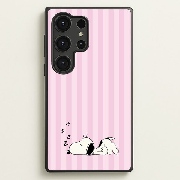 Pastel Stripes Cartoon Beagle  - Snoopy Phone Case for Galaxy S25 Ultra