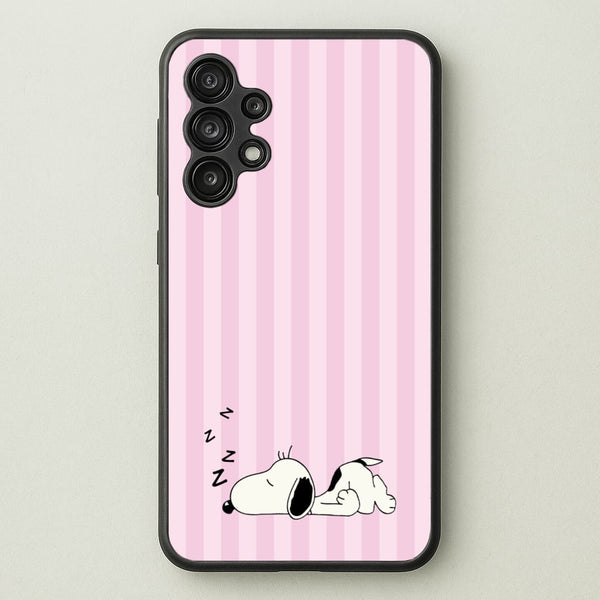 Pastel Stripes Cartoon Beagle  - Snoopy Phone Case for Galaxy A13