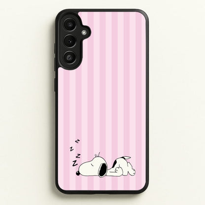 Pastel Stripes Cartoon Beagle  - Snoopy Phone Case for Galaxy A36