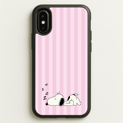 Pastel Stripes Cartoon Beagle  - Snoopy Phone Case for iPhone X / XS