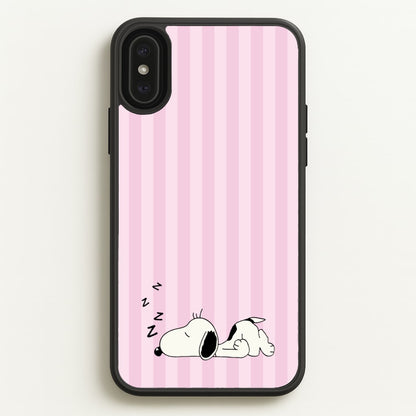 Pastel Stripes Cartoon Beagle  - Snoopy Phone Case for iPhone XS Max