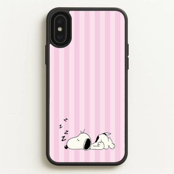 Pastel Stripes Cartoon Beagle  - Snoopy Phone Case for iPhone XS Max