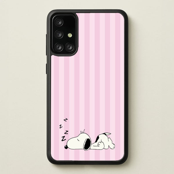 Pastel Stripes Cartoon Beagle  - Snoopy Phone Case for Galaxy A71