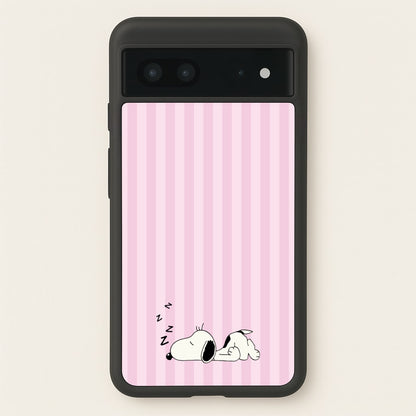 Pastel Stripes Cartoon Beagle  - Snoopy Phone Case for Google Pixel 7