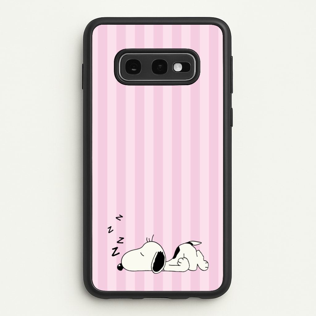 Pastel Stripes Cartoon Beagle  - Snoopy Phone Case for Galaxy S10e