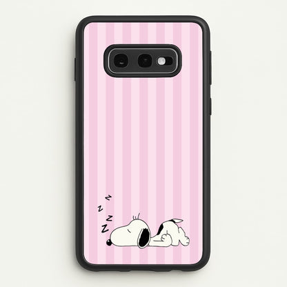 Pastel Stripes Cartoon Beagle  - Snoopy Phone Case for Galaxy S10e