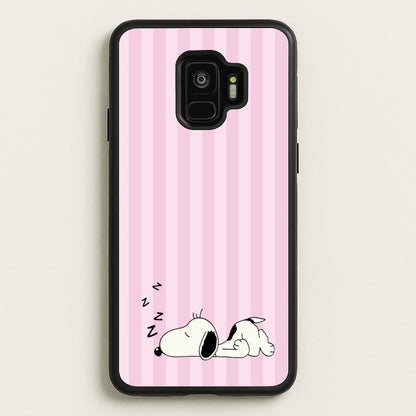 Pastel Stripes Cartoon Beagle  - Snoopy Phone Case for Galaxy S9