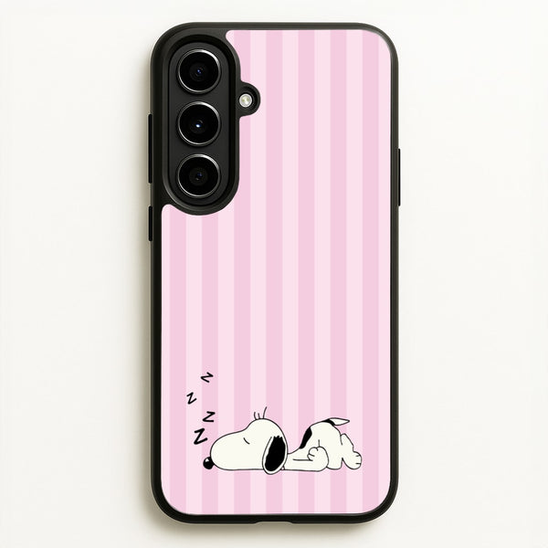 Pastel Stripes Cartoon Beagle  - Snoopy Phone Case for Galaxy A56