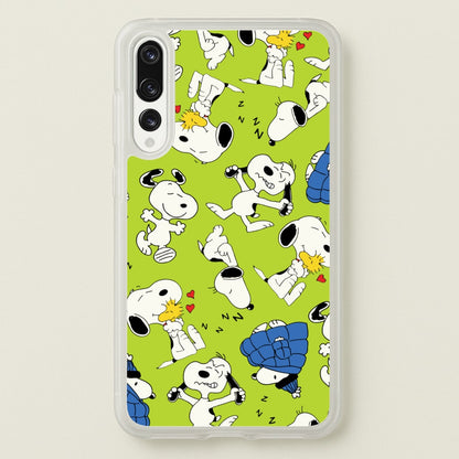 Lime Green Cartoon Beagle Pattern  - Snoopy Phone Case for Huawei P20 Pro