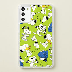 Lime Green Cartoon Beagle Pattern  - Snoopy Phone Case for Galaxy A41
