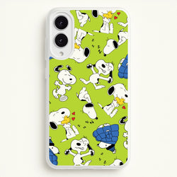 Lime Green Cartoon Beagle Pattern  - Snoopy Phone Case for Galaxy S25 Edge