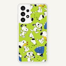 Lime Green Cartoon Beagle Pattern  - Snoopy Phone Case for Galaxy A33