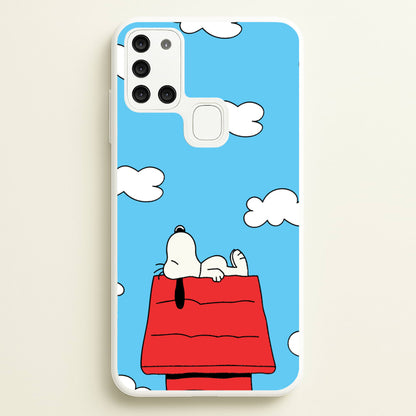 Cartoon Beagle Sleeping  - Snoopy Phone Case for Galaxy A21s