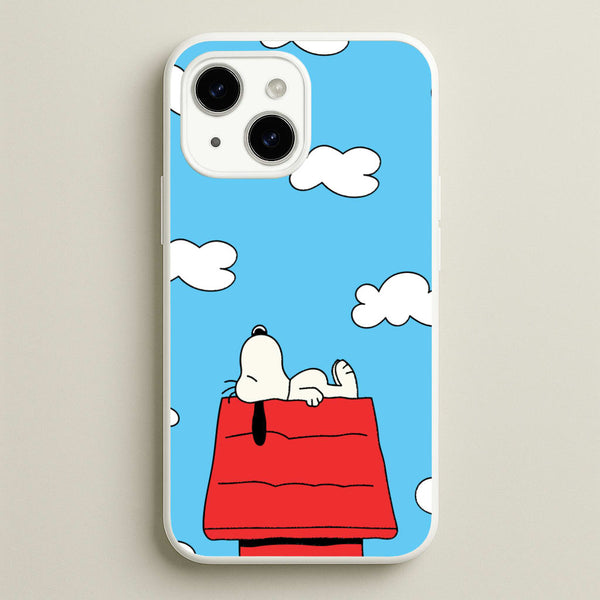 Cartoon Beagle Sleeping  - Snoopy Phone Case for iPhone 15