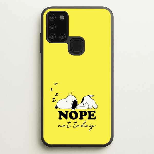 Nope, Not Today  - Snoopy Phone Case for Galaxy A21s