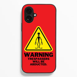 Warning Abduction - Space  - Space Phone Case for iPhone 16 Plus