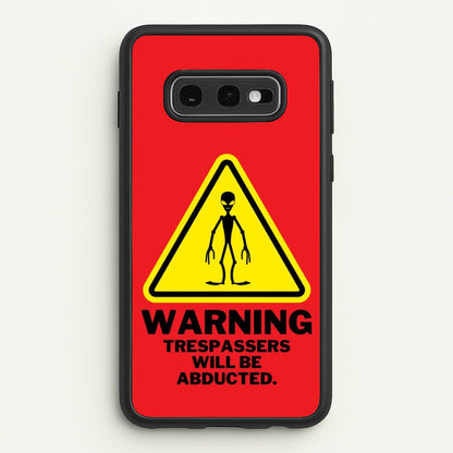 Warning Abduction - Space  - Space Phone Case for Galaxy S10e