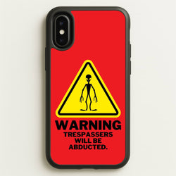 Warning Abduction - Space  - Space Phone Case for iPhone X / XS