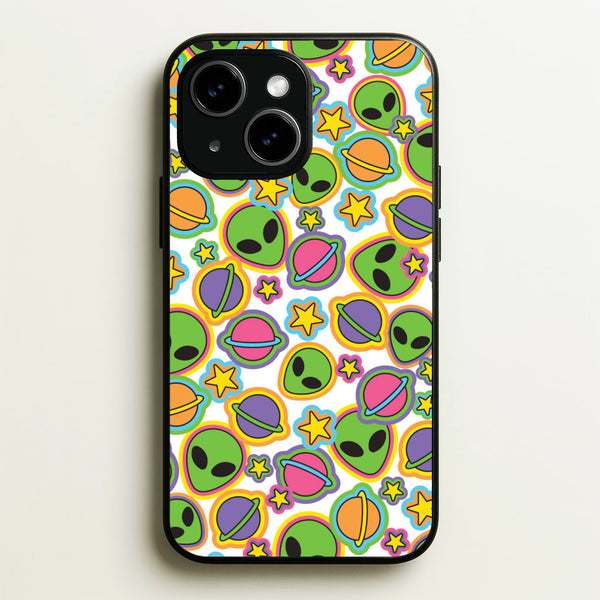 Colourful Aliens And Stars  - Space Phone Case for iPhone 15