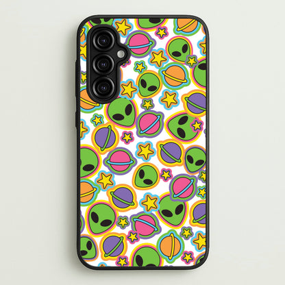 Colourful Aliens And Stars  - Space Phone Case for Galaxy A14